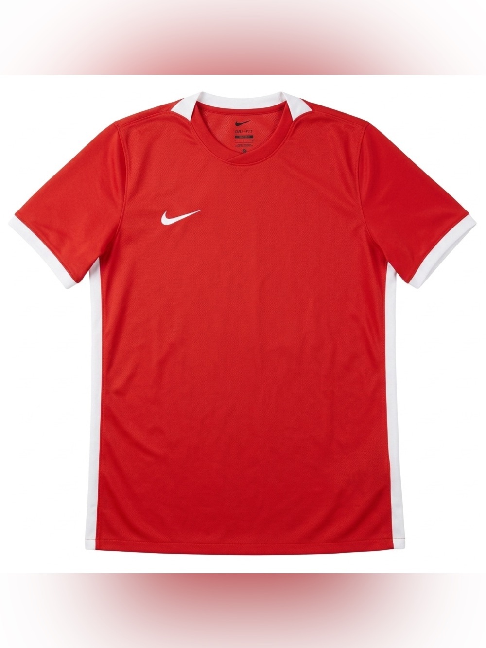 Nike Men's Red and White Short Sleeve Tee